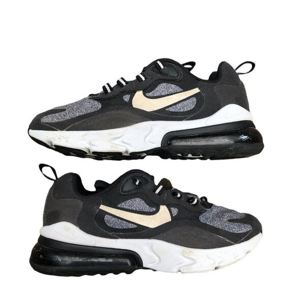 NIKE Air Max 270 React Black Vast Grey Size 4 - Picture 2 of 16